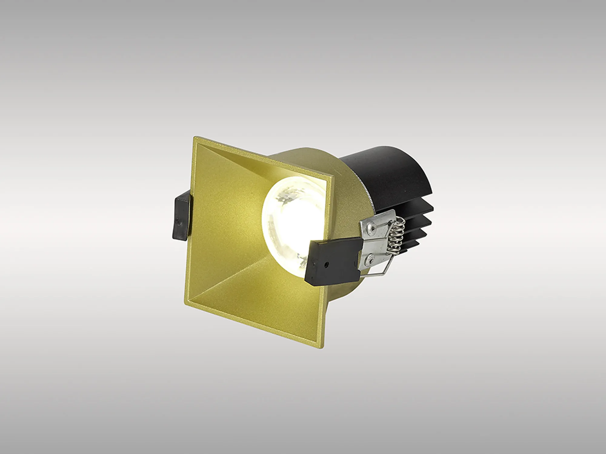 Biox 9 Tridonic Powered 9W 2700K 770lm 24° CRI>90 LED Engine Gold Square Fixed Recessed Spotlight, IP20 DM201925  Dlux Biox 9